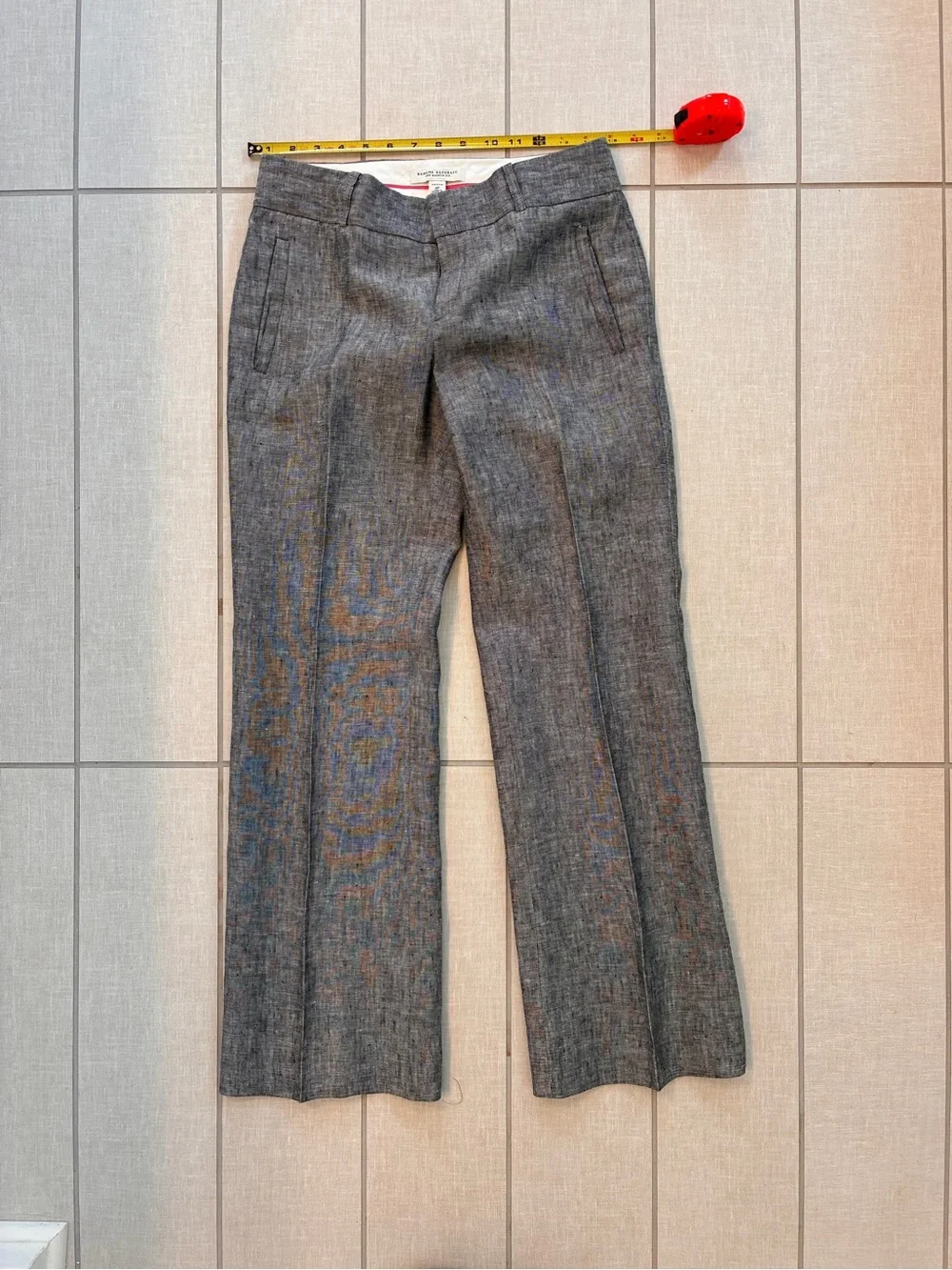 Banana Republic Heather Gray Linen Wide Leg CropTrousers